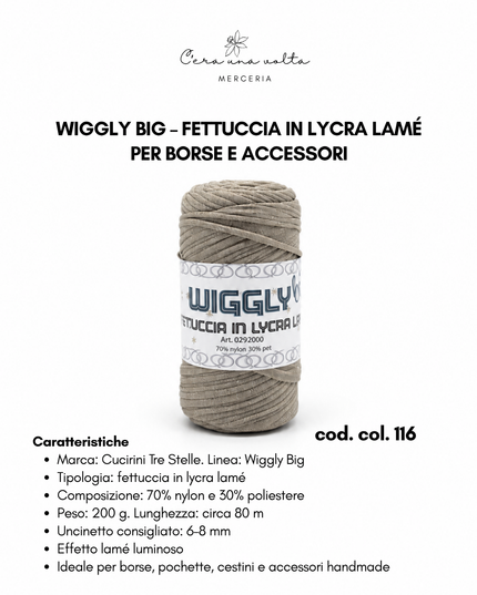 Wiggly Big – Fettuccia in lycra lamé 200 g