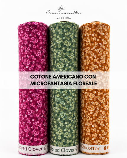 Cotone americano con microfantasia floreale – altezza 110 cm