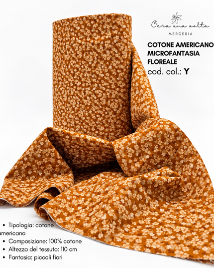Cotone americano con microfantasia floreale – altezza 110 cm