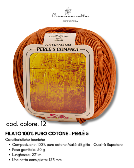 Filato 100% Puro Cotone - Perlè 5 e Perlè 8