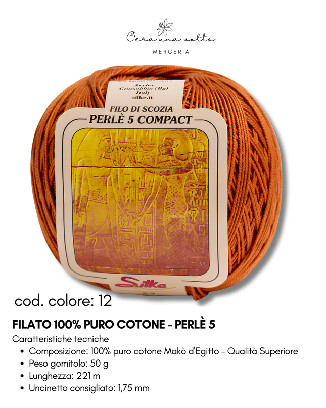 Filato 100% Puro Cotone - Perlè 5 e Perlè 8