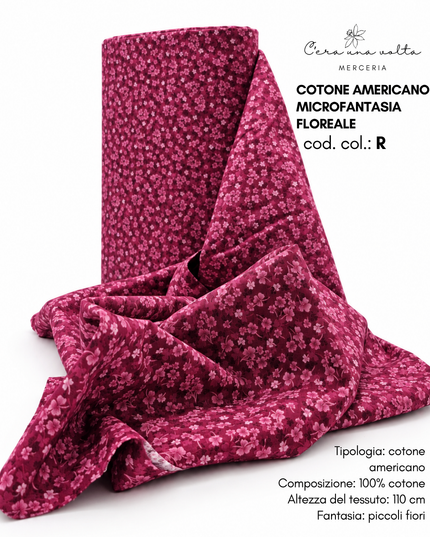 Cotone americano con microfantasia floreale – altezza 110 cm