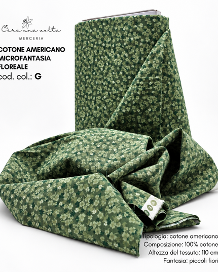 Cotone americano con microfantasia floreale – altezza 110 cm