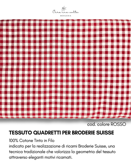 Tessuto Quadretti per Broderie Suisse – 100% Cotone Tinto in Filo