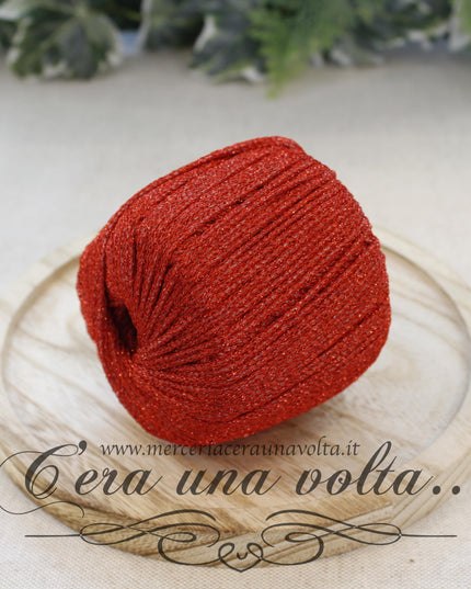 Fettuccia Lurex Rosso