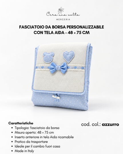 Fasciatoio da borsa personalizzabile con tela Aida – 48 × 75 cm