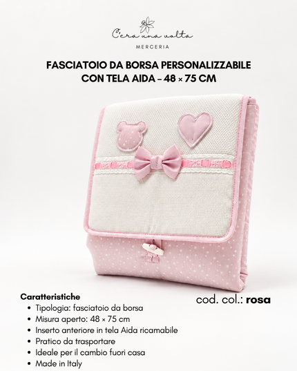 Fasciatoio da borsa personalizzabile con tela Aida – 48 × 75 cm