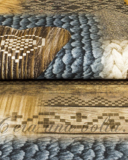 Tessuto Stampato a Cuori Azzurro