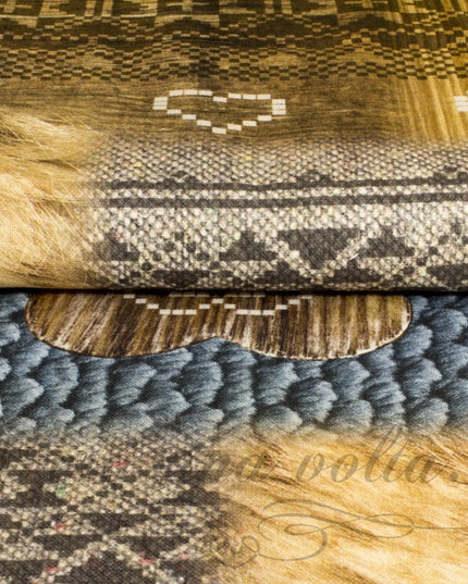 Tessuto Stampato a Cuori Azzurro