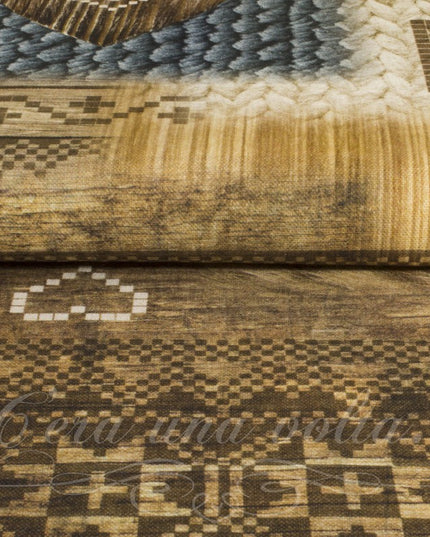 Tessuto Stampato a Cuori Azzurro