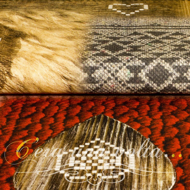 Tessuto Stampato a Cuori Rossi