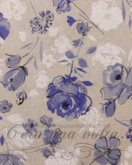 Tessuto a Rose Azzurre