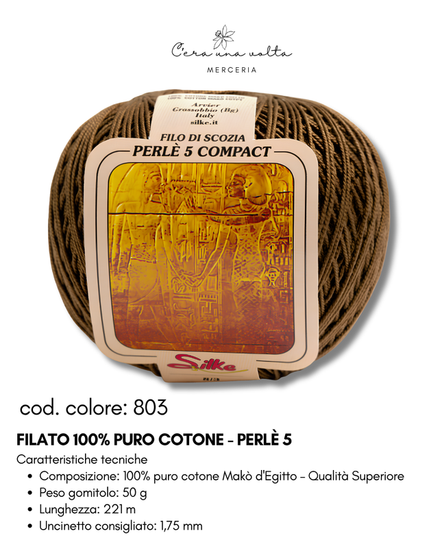 Filato 100% Puro Cotone - Perlè 5 e Perlè 8