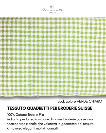 Tessuto Quadretti per Broderie Suisse – 100% Cotone Tinto in Filo