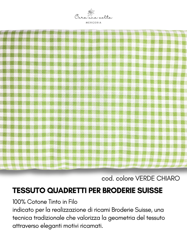 Tessuto Quadretti per Broderie Suisse – 100% Cotone Tinto in Filo