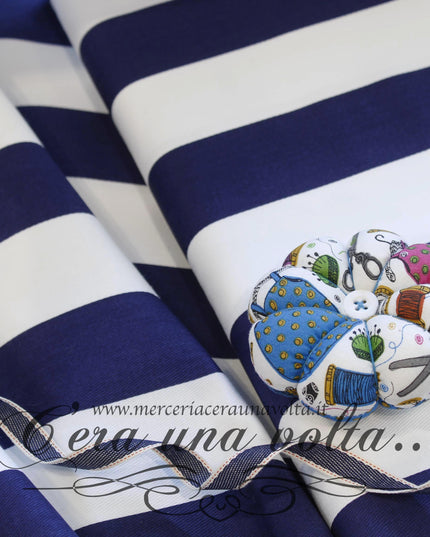 Cm 148 x cm 80 ScampoloTessuto a righe Blu