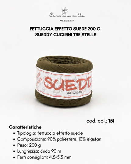 Fettuccia effetto suede 200 g - Sueddy Cucirini Tre Stelle
