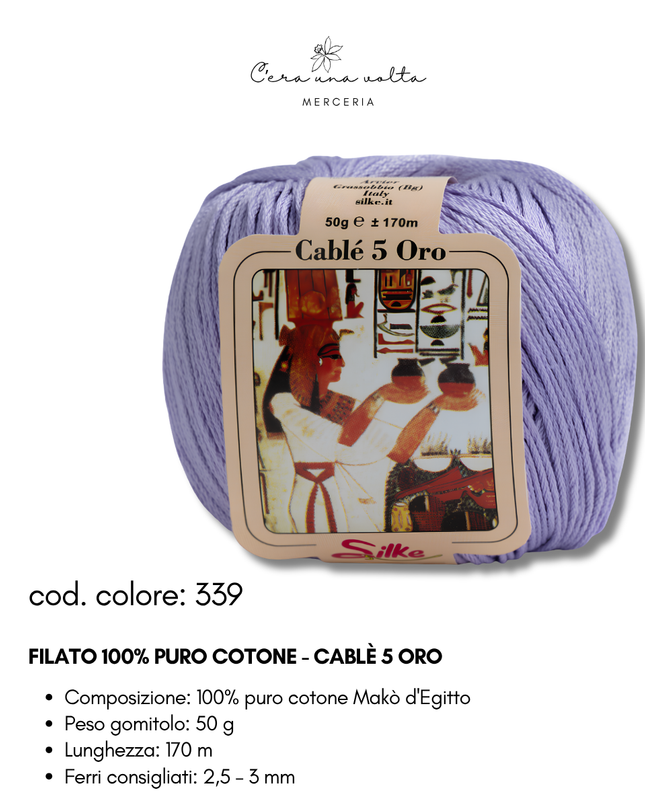 Filato 100% Puro Cotone - Cablè 5 ORO