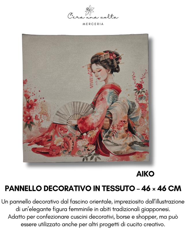 Pannello decorativo in tessuto – 46 × 46 cm (Eleganza Giapponese)