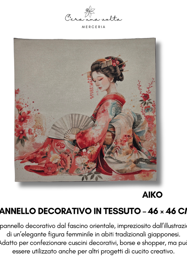 Pannello decorativo in tessuto – 46 × 46 cm (Eleganza Giapponese)