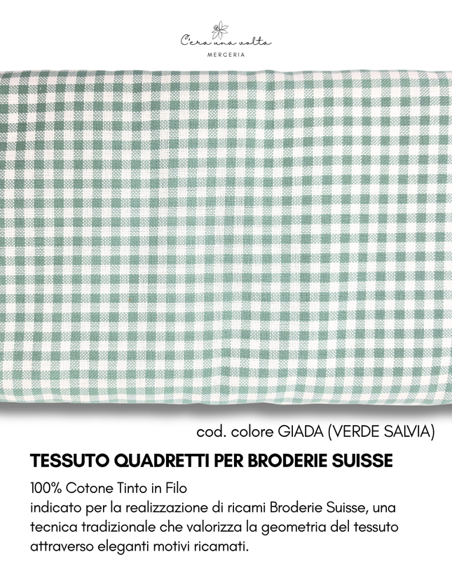 Tessuto Quadretti per Broderie Suisse – 100% Cotone Tinto in Filo