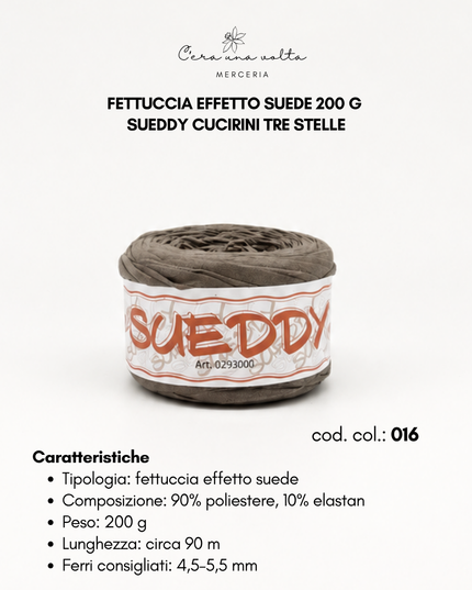Fettuccia effetto suede 200 g - Sueddy Cucirini Tre Stelle