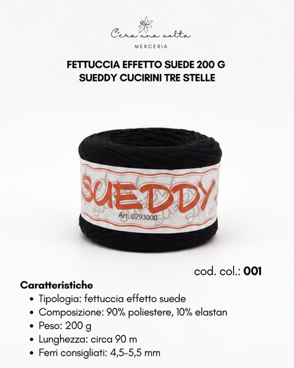 Fettuccia effetto suede 200 g - Sueddy Cucirini Tre Stelle
