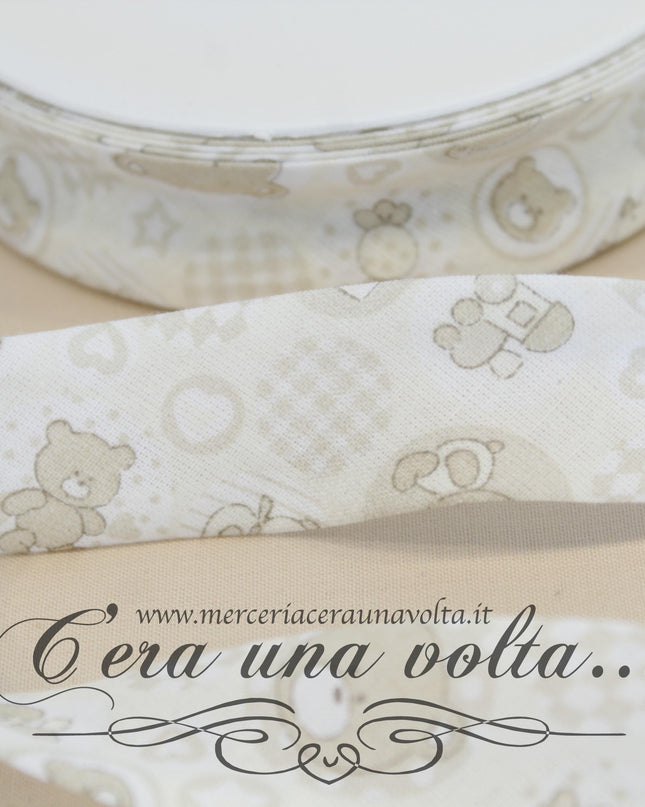 Sbieco di cotone Orsetti Natural