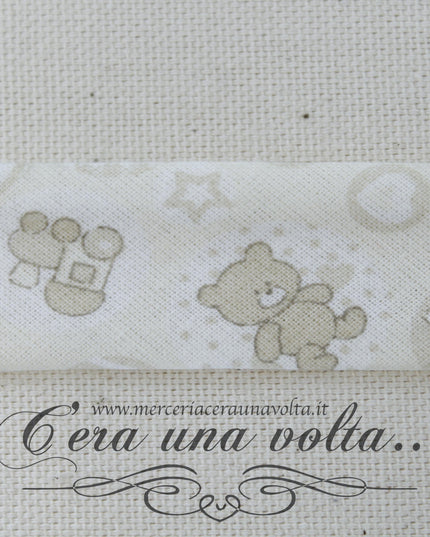 Sbieco di cotone Orsetti Natural