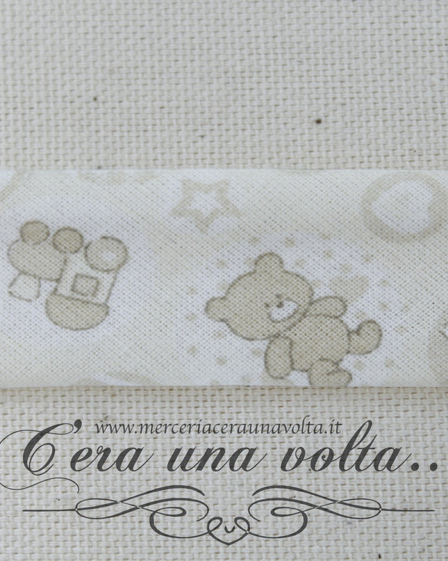 Sbieco di cotone Orsetti Natural