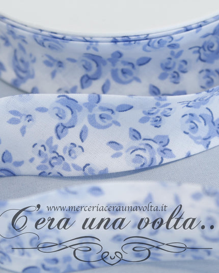 Sbieco di cotone Rose Azzurre