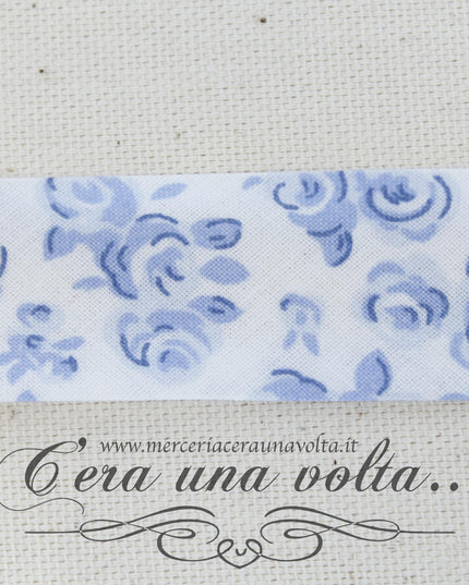 Sbieco di cotone Rose Azzurre