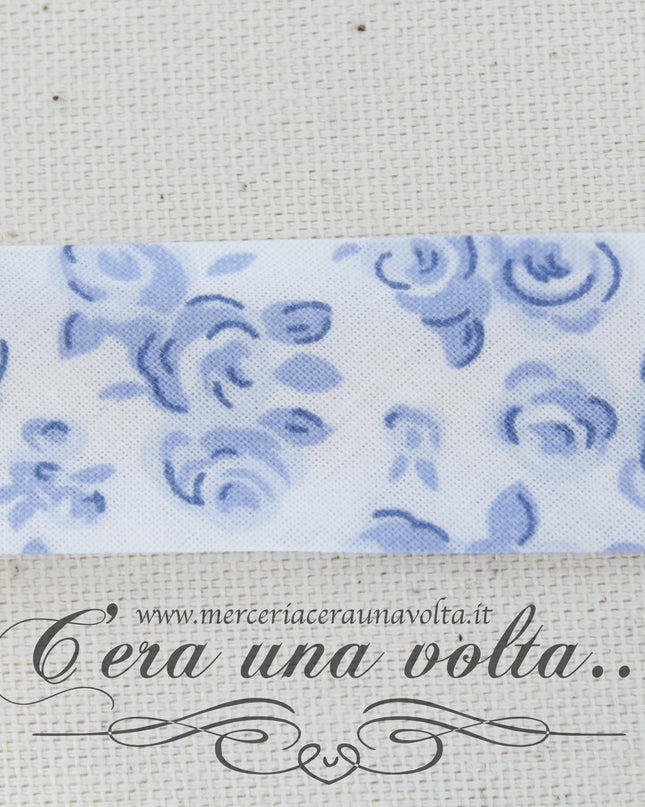 Sbieco di cotone Rose Azzurre