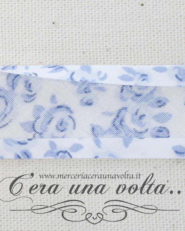 Sbieco di cotone Rose Azzurre