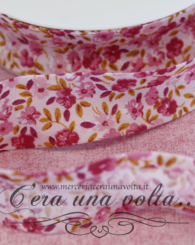 Sbieco di cotone Fleurs roses