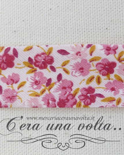 Sbieco di cotone Fleurs roses