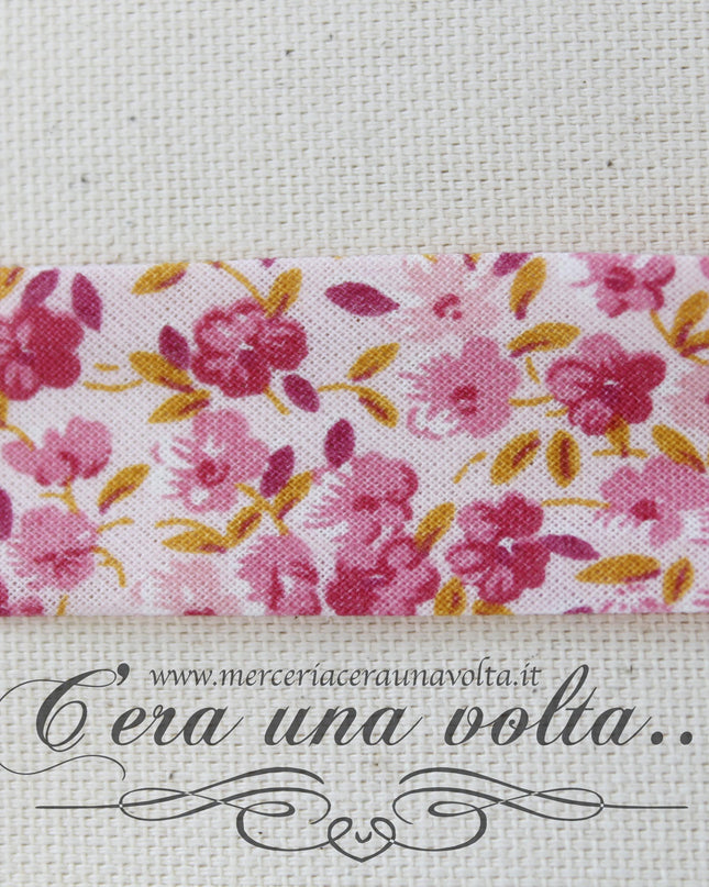 Sbieco di cotone Fleurs roses
