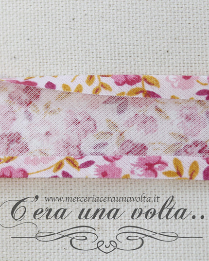 Sbieco di cotone Fleurs roses
