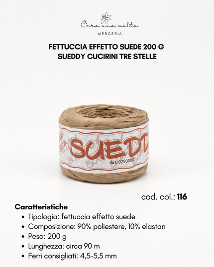 Fettuccia effetto suede 200 g - Sueddy Cucirini Tre Stelle