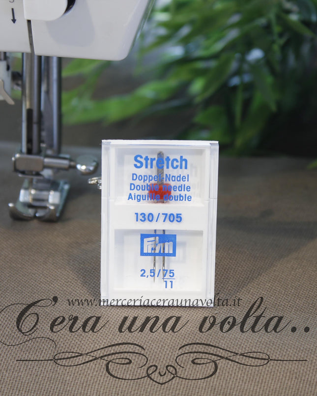 Ago gemello stretch per macchina da cucire 2,5/75