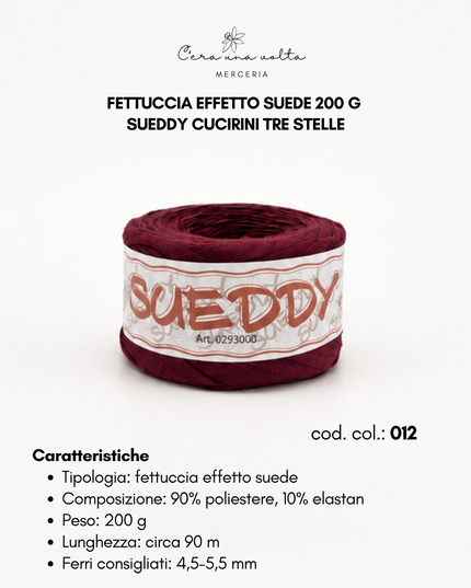 Fettuccia effetto suede 200 g - Sueddy Cucirini Tre Stelle