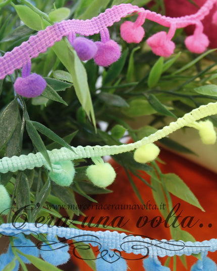 Fettuccia pom pom multicolor
