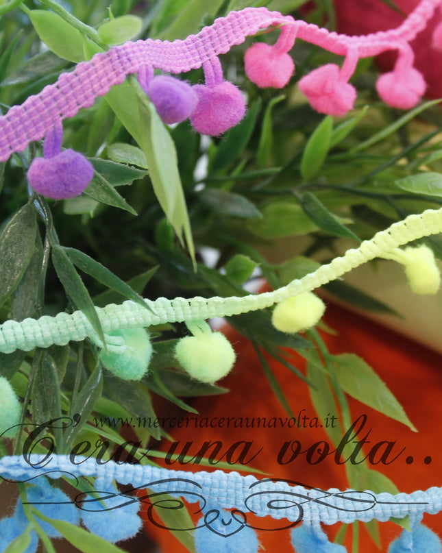 Fettuccia pom pom multicolor