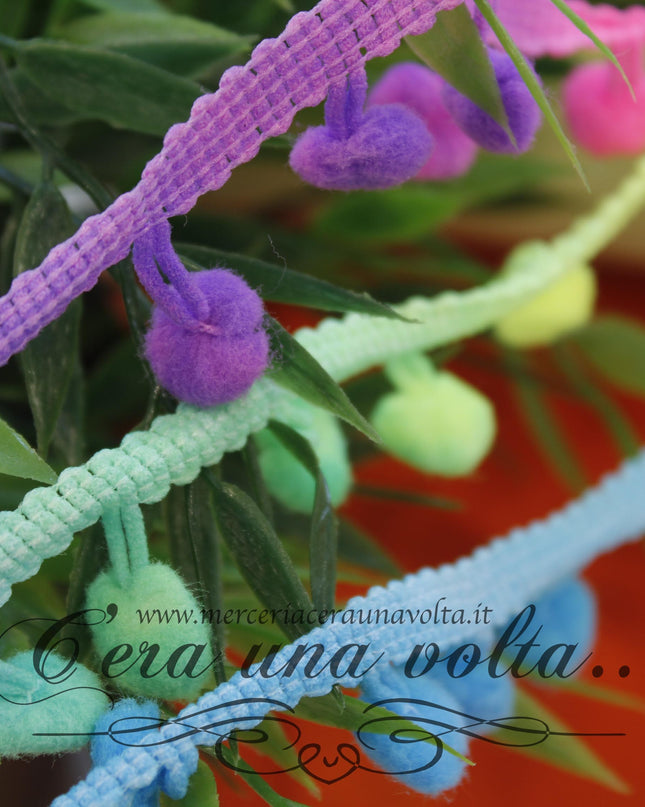 Fettuccia pom pom multicolor