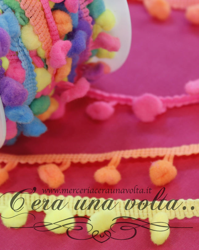 Fettuccia pom pom multicolor