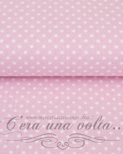 Cm 100 x 50 Scampolo Tessuto provenzale a pois Rosa