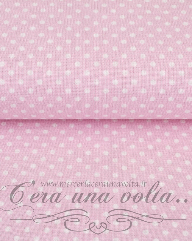 Cm 100 x 50 Scampolo Tessuto provenzale a pois Rosa