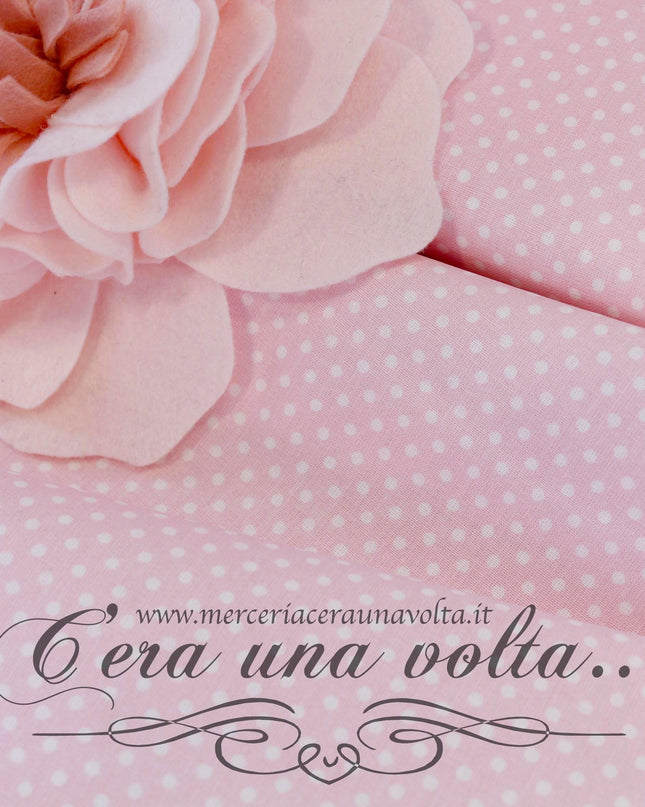 Cm 100 x 50 Scampolo Tessuto provenzale a pois Rosa