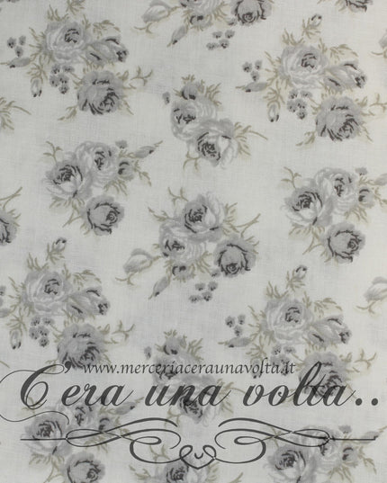 Cm 140 x85  ScampoloTessuto Shabby Rose Grigio Seta