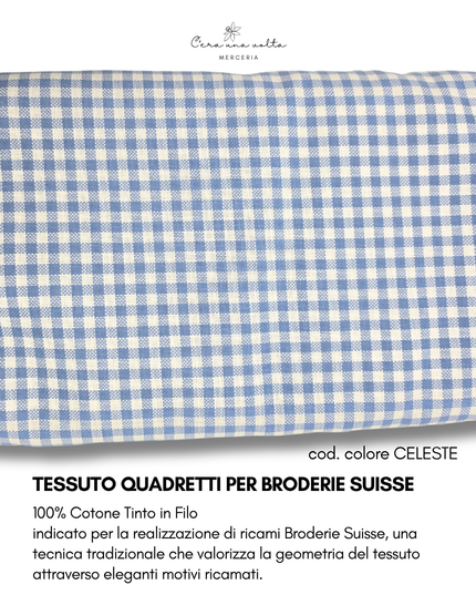 Tessuto Quadretti per Broderie Suisse – 100% Cotone Tinto in Filo